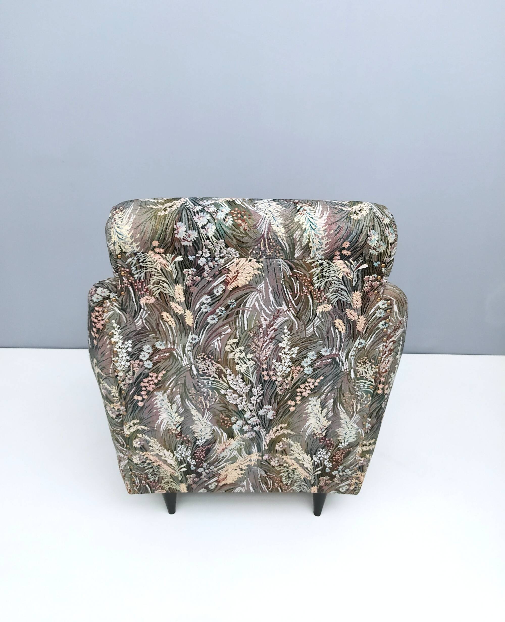 Pair of High-Quality Patterned Fabric Armchairs, Italy