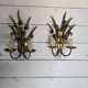Pair of wheat ear wall lights from the 70s