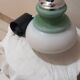 Suspension vintage opaline blanche et verte