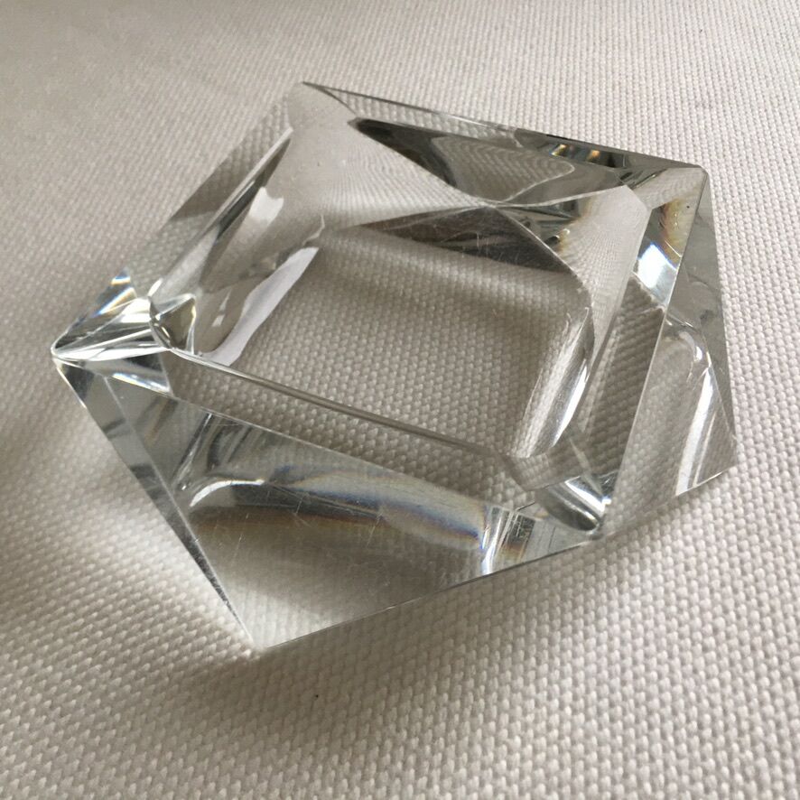 Art Deco glass ashtray in the shape of a prism
