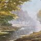 Oil on panel signed by Maurice Leuleu Autumn landscape 104x54 cm framed