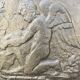 plate fireplace cast iron old Cupid