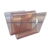 Michel Dumas Smoked Plexiglas Magazine Rack For Roche Bobois