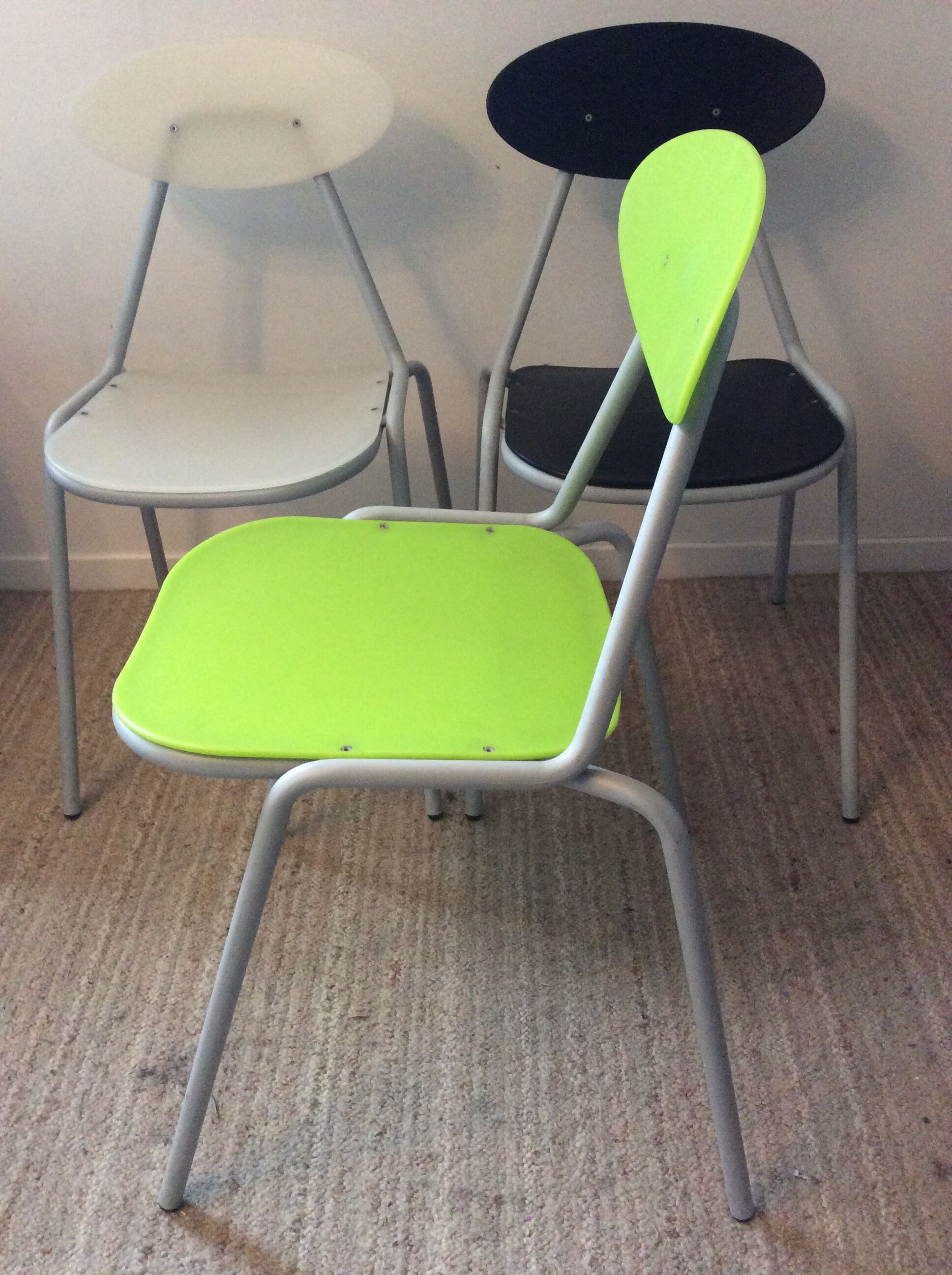 Series of 3 emu italy chairs from the 80s