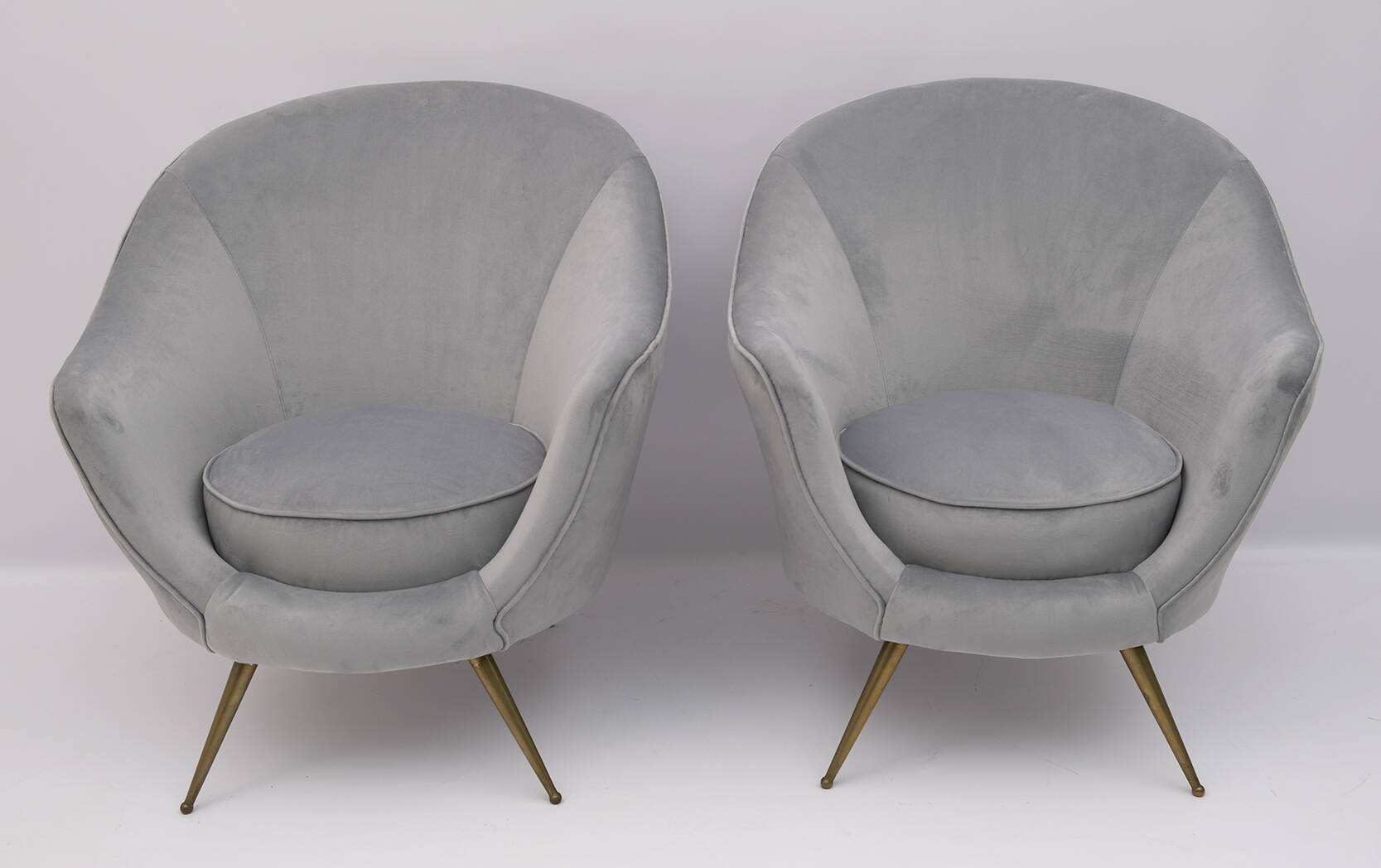Canapé courbé et deux fauteuils italiens de style mid-century moderne de Federico Munari, 50