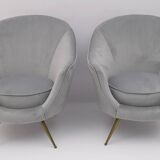 Canapé courbé et deux fauteuils italiens de style mid-century moderne de Federico Munari, 50