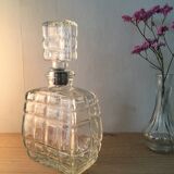 Chiseled glass whiskey carafe