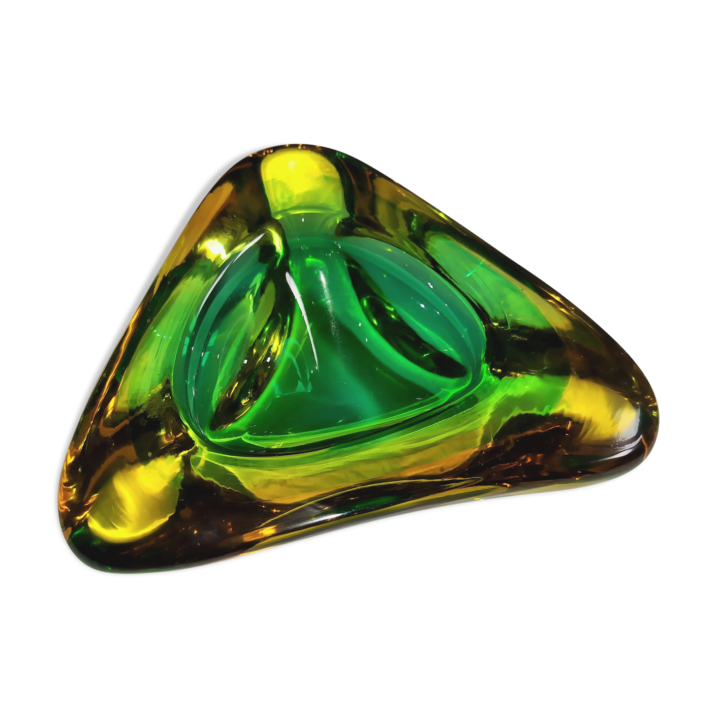 Murano - yellow gold & green pocket empty