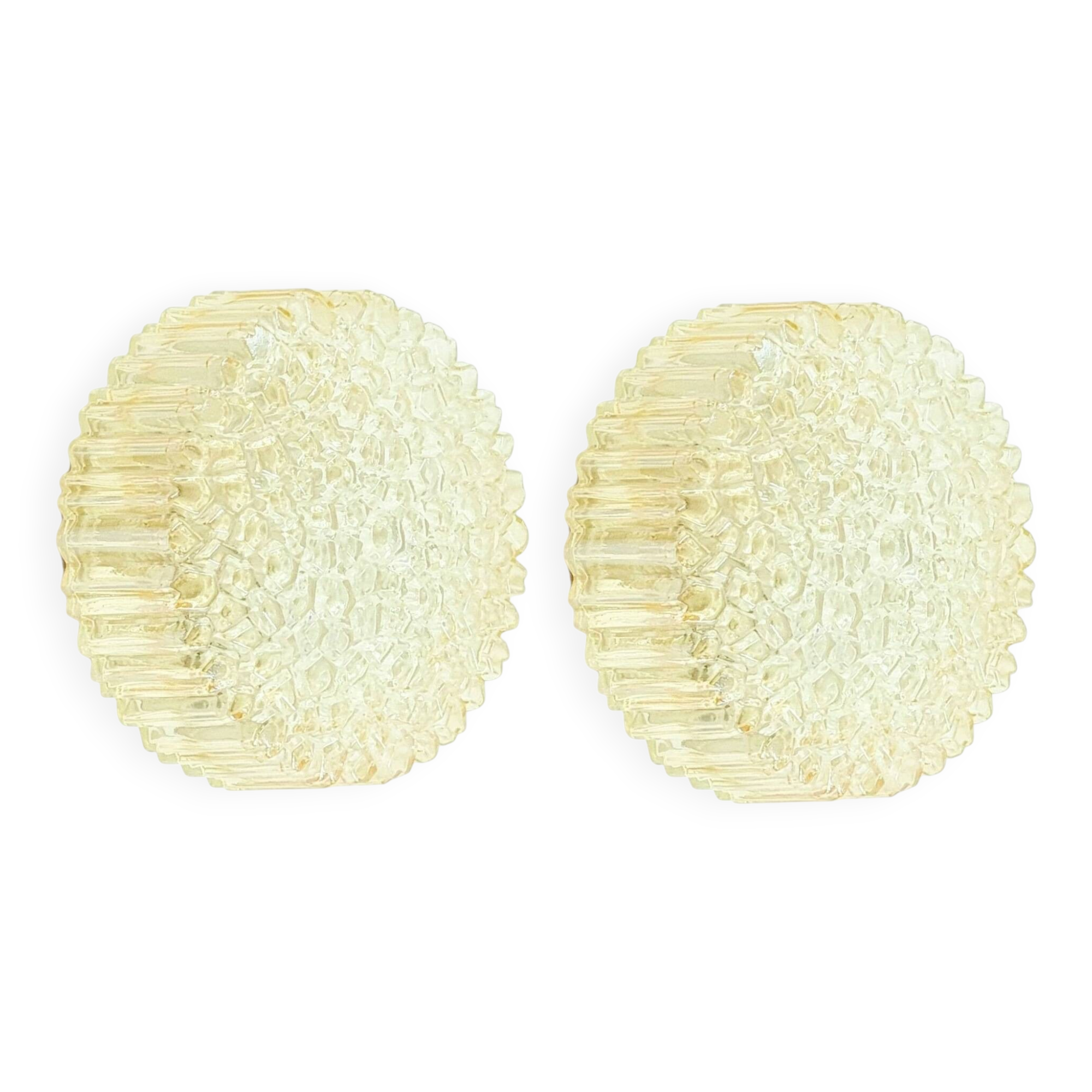 Pair of Mid Century Bubble Glass Wall Lamps By H. Tynell For Limburg, 1970s