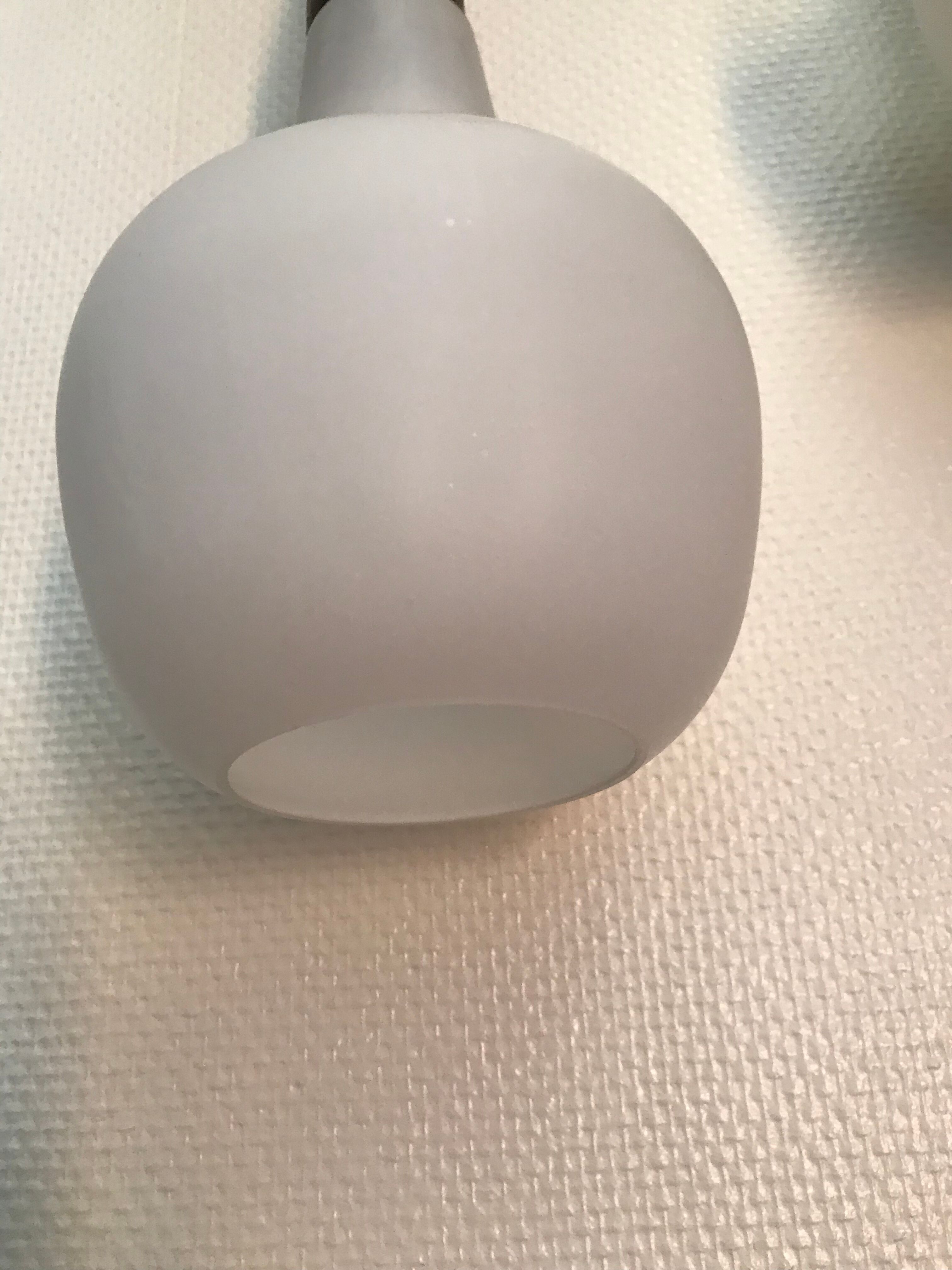 Teak and opaline chandelier Rispal