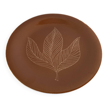 Plat Robert Picault moderniste 1960 feuille