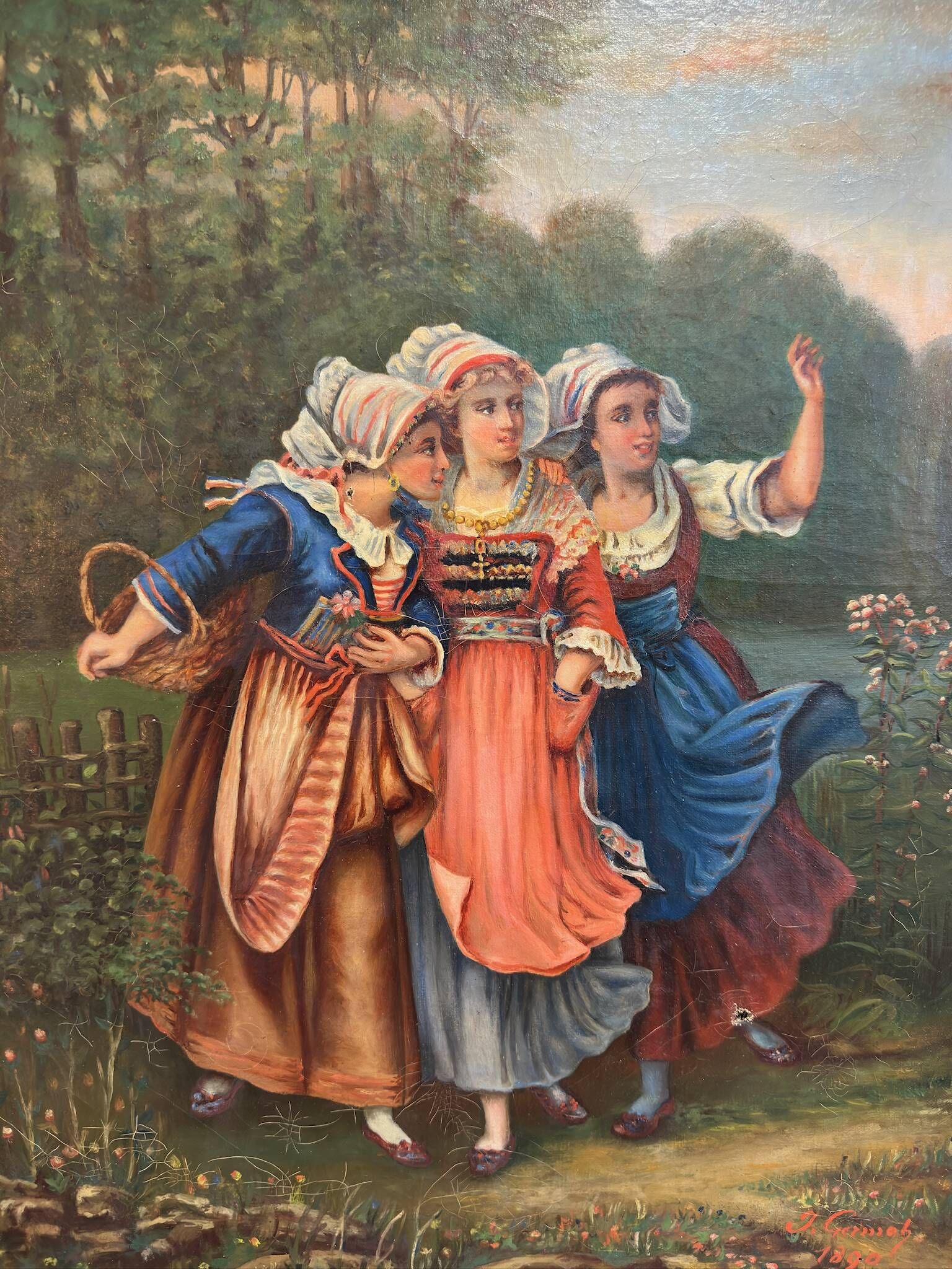 Huile sur toile XIXᵉ siècle signée J. Germoh (1890)