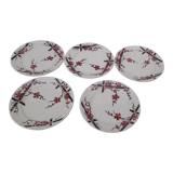 5 assiettes à dessert en faïence Moulin des loups & Hamage modèle Bagatelle diam 21,5 cm
