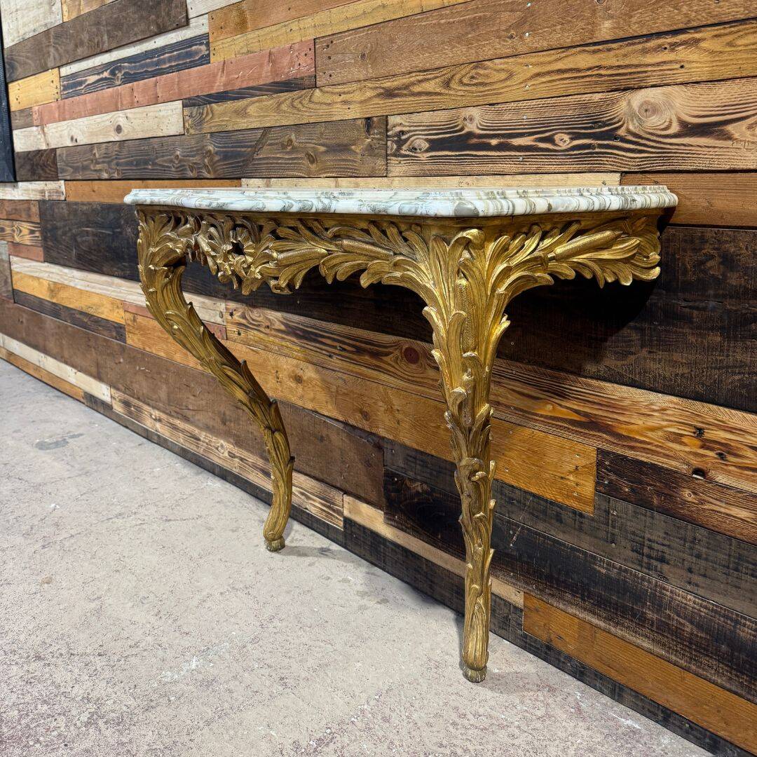 Gilded wooden console table – 1960s