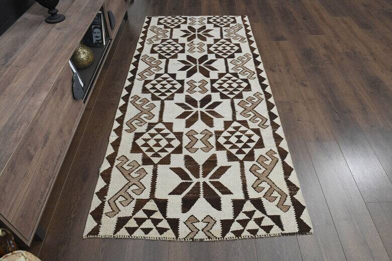 Handmade vintage Milas rug large hallway 106x234 cm