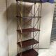 Mahogany and gold metal shelf
