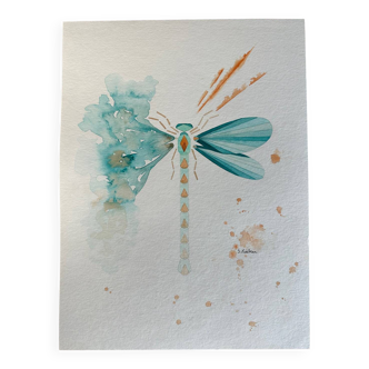 Blue dragonfly poster 30x40