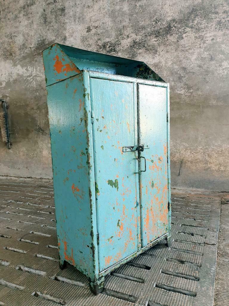 Old cabinet iron sideboard blue
