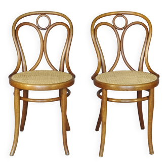 2 Thonet No. 19 chairs with new "oak-style" caning.