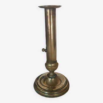 Brass candle holder with pusher and cup
