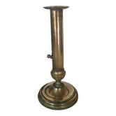 Brass candle holder with pusher and cup