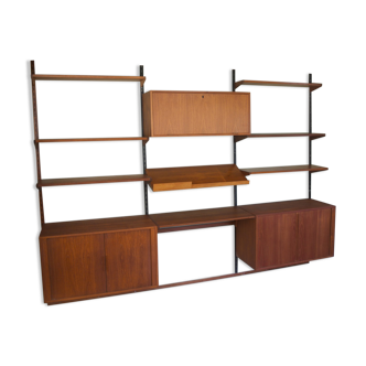 Modular Teak Wall System by Kai Kristiansen for FM Møbler