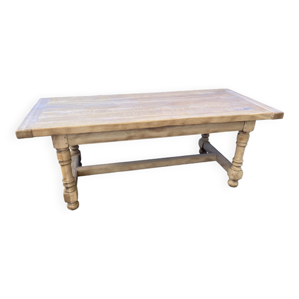 Table à manger style monastère chêne naturel brut