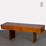 Vintage low console in wood and opaline, 1960