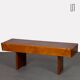 Console basse vintage en bois et opaline, 1960