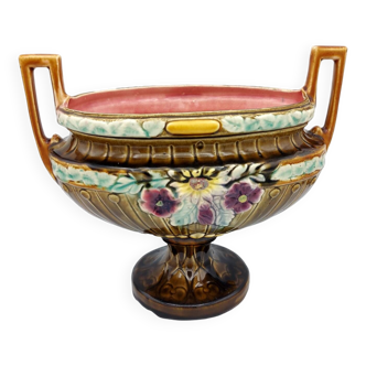 Art Nouveau slip planter vase