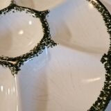 Lot of 8 oyster plates in GIEN France barbotine earthenware stamped
