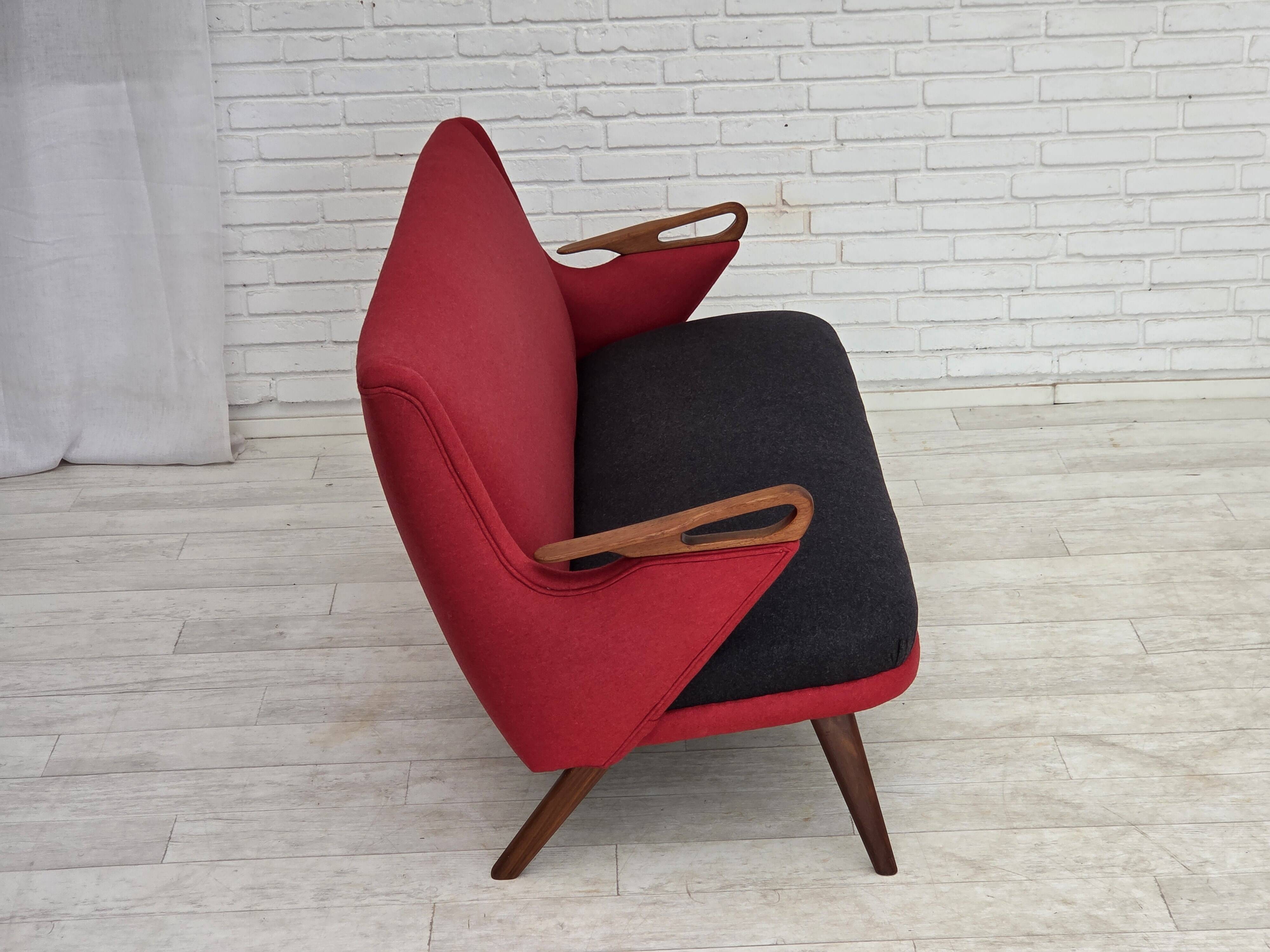 1960s, Danish design by Ch. F. Brodersen, 2 seater sofa, reupholstered.