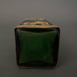 Vase 1900, glass base, bronze enclosure, antique decor