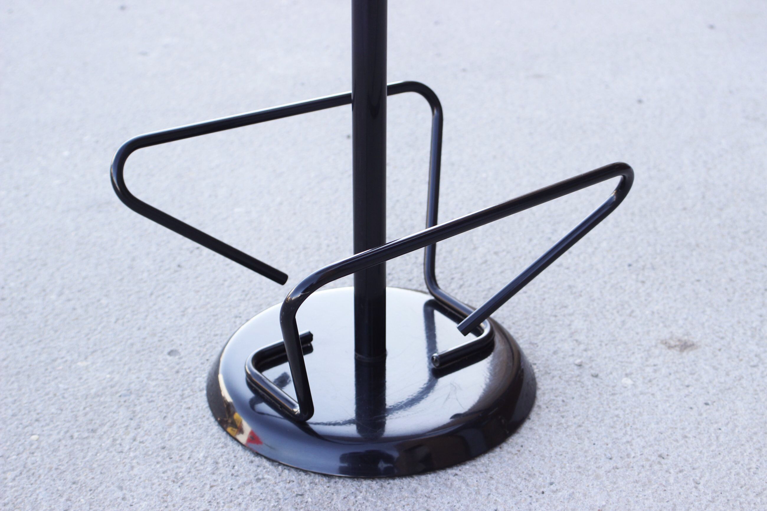 Laqué Steel and Smoked Glass Side Table, Italy, 1980s