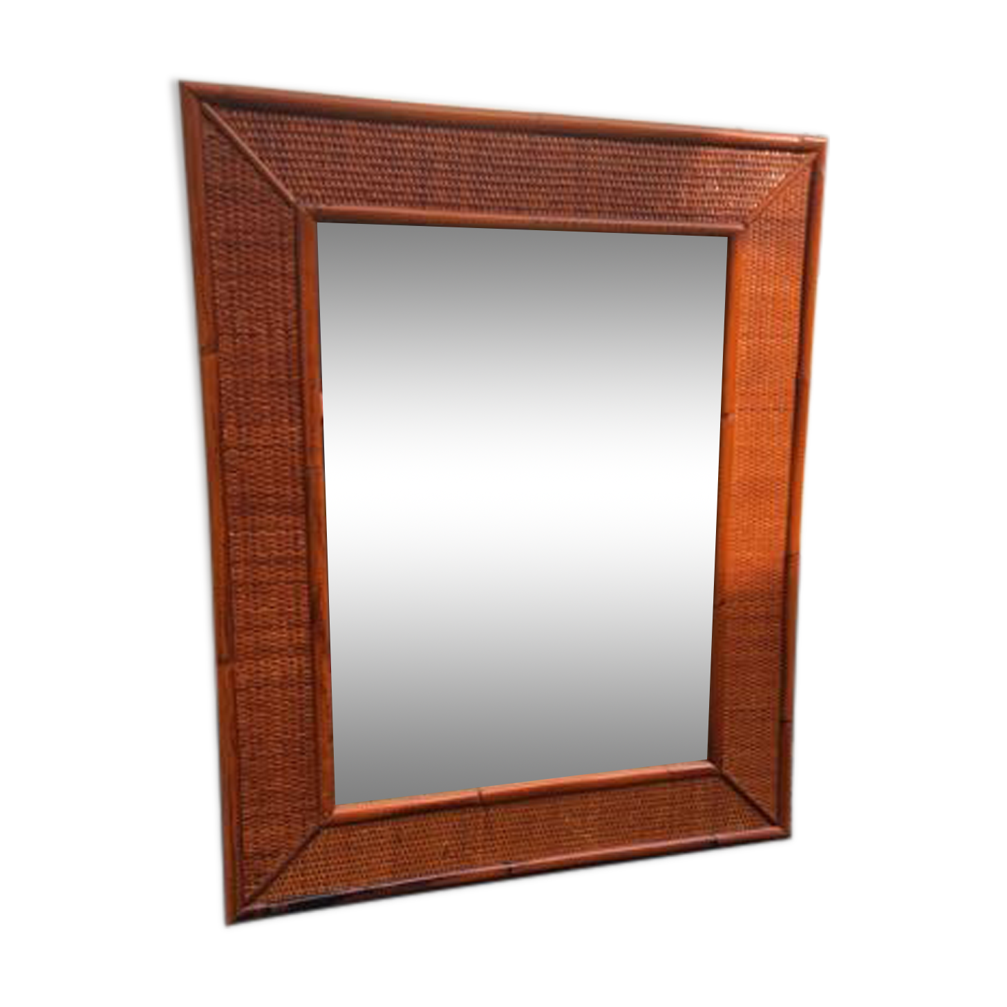 Bamboo and rattan mirror