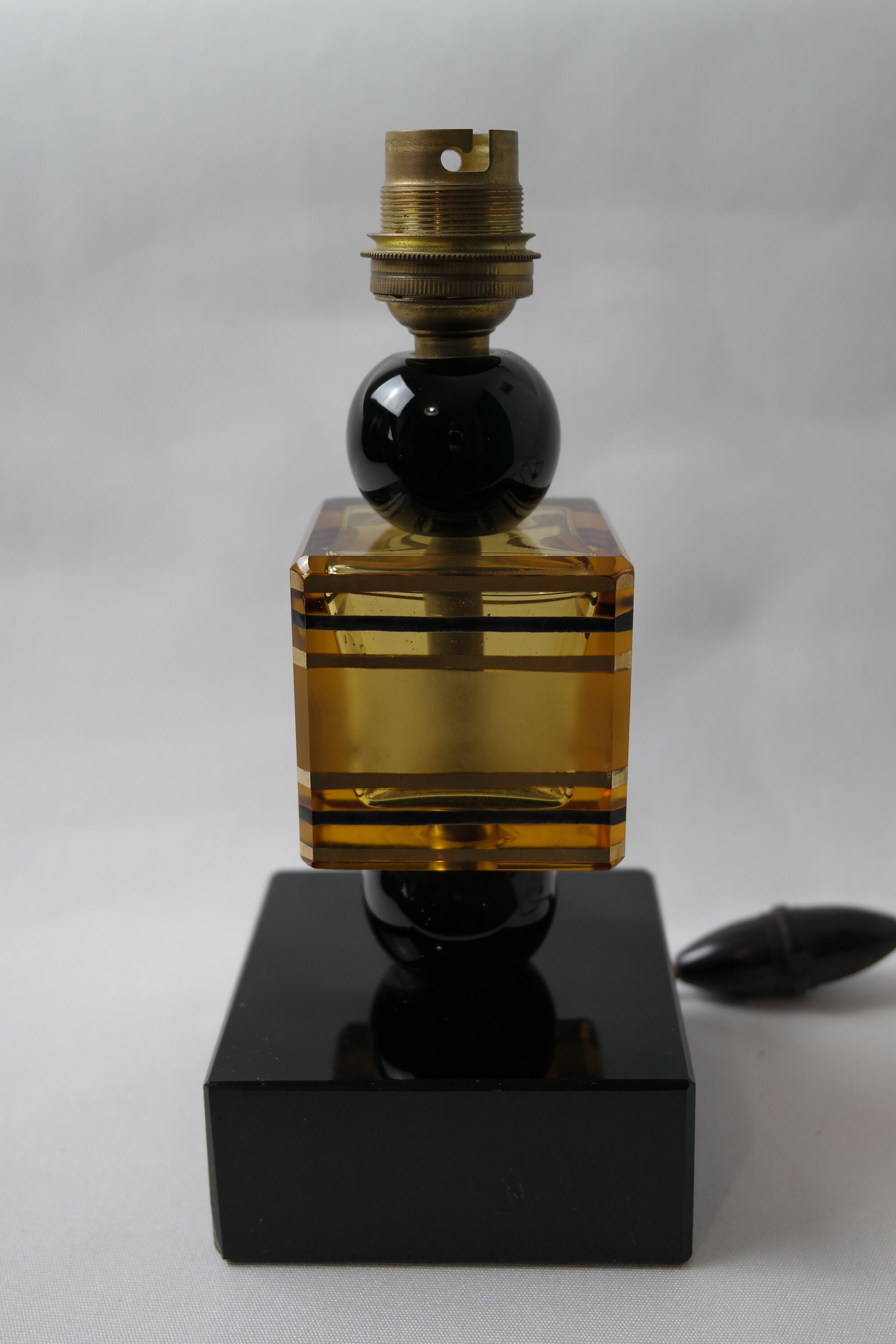 Art Deco style lamp foot in glass and ceramics