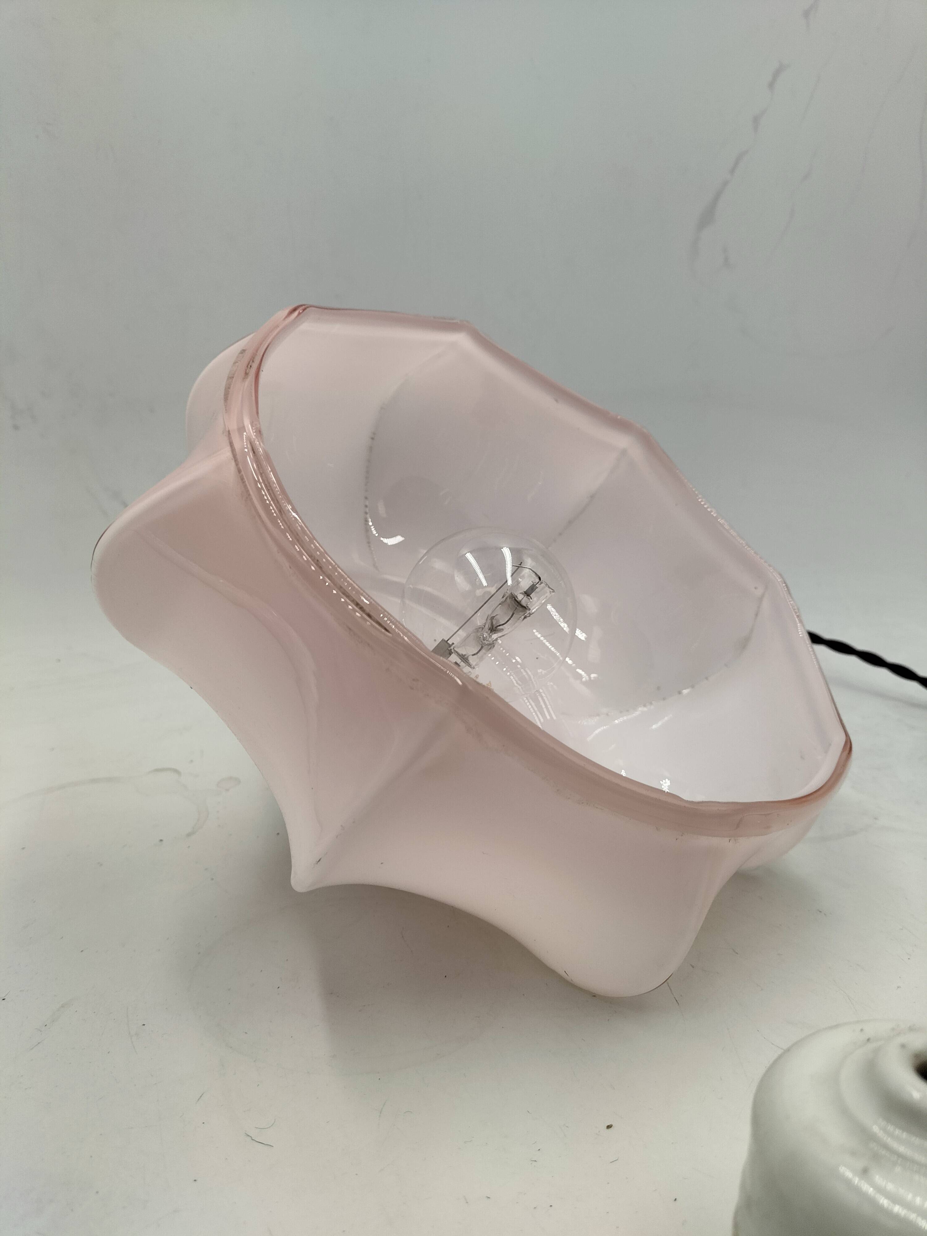 Pink opaline pendant light