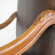 Louis XIII office armchair in leather and walnut carved around 1860