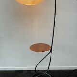 Floor lamp (lamp & table) in tubular steel, ca 1960