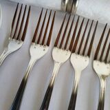 12 large silver-plated metal table forks by Guildart