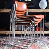 Chrome and leather chairs