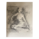 Tableau fusain nu féminin signé