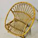 Adult basket armchair in vintage wicker rattan 1960s