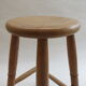 Pair of 1970s bespoke solid ash wooden stools