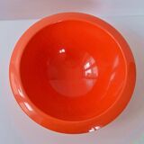 Vintage 1970 salad bowl in orange plastic 70s space age on removable base