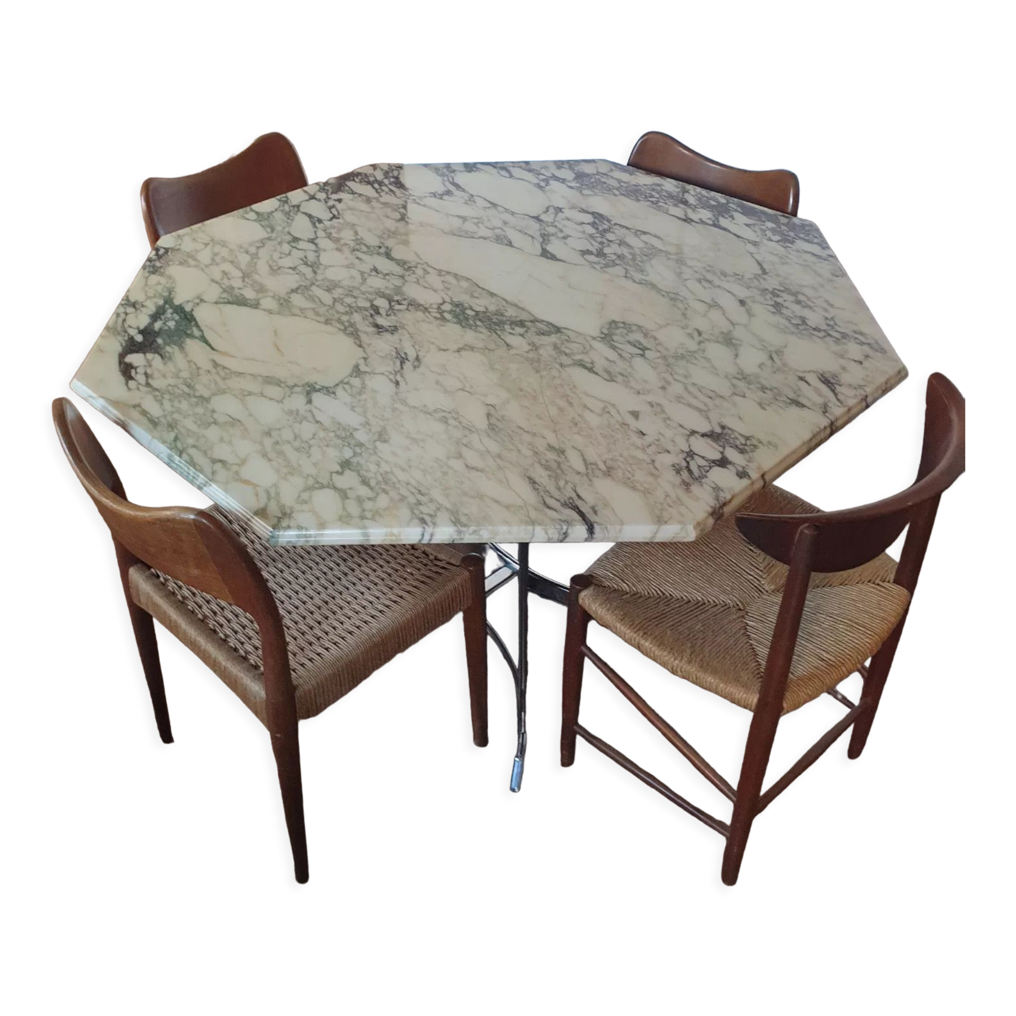 Table à manger en marbre Roche Bobois vintage 70