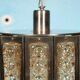 Vintage glass suspension, Danish design, mid-century hanging.