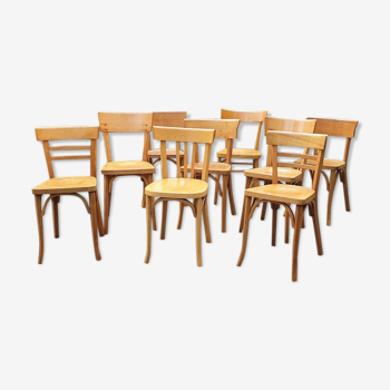 Lot 9 chaises bistrot baumann et diverses