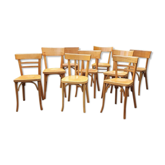 Lot 9 chaises bistrot baumann et diverses