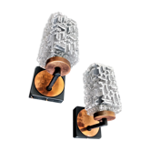 Paire d'appliques lampes vintage 50 60 style art déco